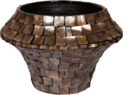 PTMD Daven Bronze Poly Shell Bamboo Pot Round Low L