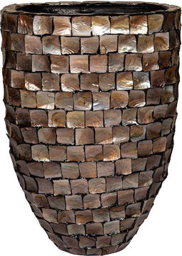 PTMD Daven Bronze Poly Shell Paper Pot Oval High L