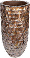PTMD Daven Bronze polyester schelpen pot rond hoog L