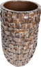 PTMD Daven Bronze polyester schelpen pot rond hoog M