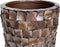 PTMD Daven Bronze polyester schelpen pot rond hoog M