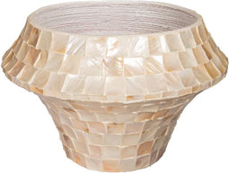 PTMD Daven Cream Poly Shell Bamboo Pot Round Low L