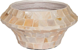 PTMD Daven Cream Poly Shell Bamboo Pot Round Low S