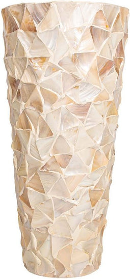 PTMD Daven Ronde Bloempot - H91 x Ø40 cm - Poly - Crème