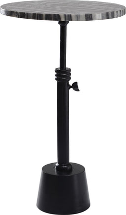 PTMD Davine Ronde Bijzettafel - H50 x Ø37 cm - Aluminium/marmer - Zwart