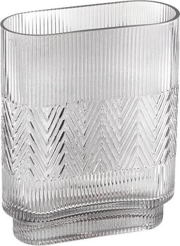 PTMD Dayna Rechthoekige Vaas - 15,5 x 6,5 x 20 cm - Glas - Grijs