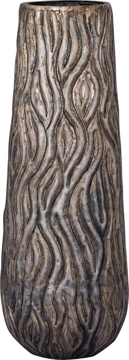 PTMD Deandra Silver Alu Sheet Pot Wavy Patt Rnd High L