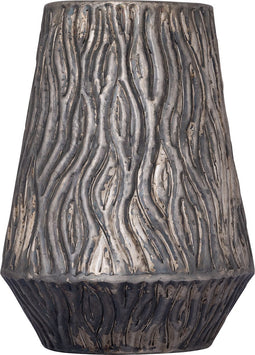 PTMD Deandra Silver Alu Sheet Pot Wavy Patt Rnd Low L