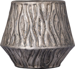 PTMD Deandra Silver Alu Sheet Pot Wavy Patt Rnd Low S