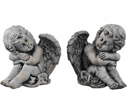 PTMD Deco Object Chrisann - 18x18x18 cm - Cement - Grijs - Set van 2