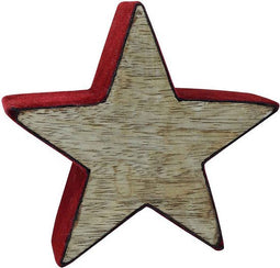 PTMD Decoratief Object Ster Kerstmis - 10 x 4 x 10 cm - Hout/velvet