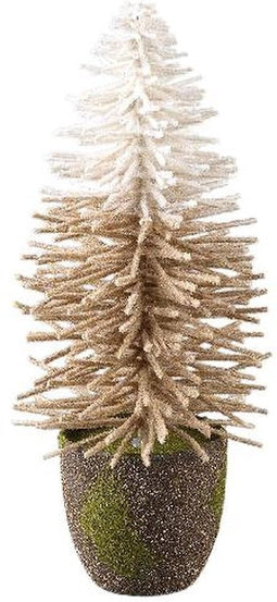 PTMD Decoratieve Kerstboom Luck - 11x11x40 cm - Bamboe - Bruin