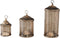 PTMD Decoritz Amber Glass LED Lantern Round Ribbed L