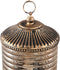 PTMD Decoritz Amber Glass LED Lantern Round Ribbed L