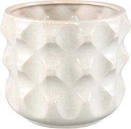 PTMD Delany Cream Glazed Ceramic Pot 3D Triangle L