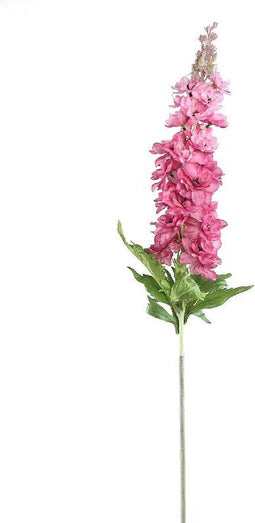 PTMD Delphinium Flower Pink Spray With Leaves