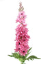 PTMD Delphinium Flower Pink Spray With Leaves