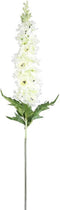 PTMD Delphinium Flower White Spray With Leaves