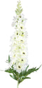 PTMD Delphinium Flower White Spray With Leaves