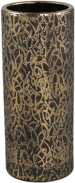 PTMD Deon Grey Glazed Ceramic Pot High Gold Finish M