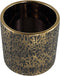 PTMD Deon Grey Glazed Ceramic Pot Round Gold Finish L