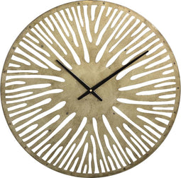 PTMD Derandi Gold Metal Wall Clock See Through Round