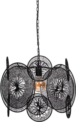 PTMD Desh Hanglamp - H40 x Ø40 cm - Metaal - Zwart