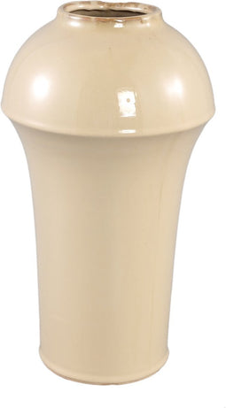 PTMD Desyah Cream Shiny Ceramic Pot Round High Border L