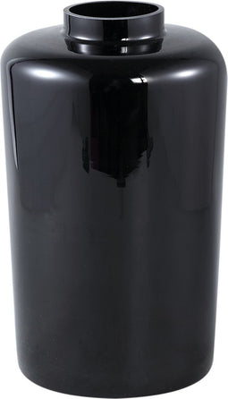 PTMD Devine Black glass vase solid black simple round M