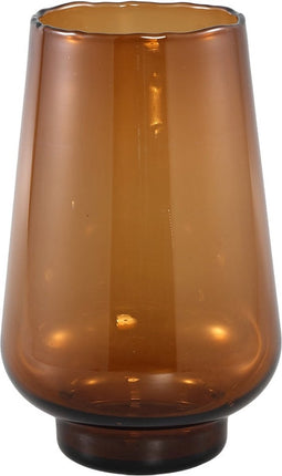 PTMD Dexa Windlicht - 13,5 x 13,5 x 22 cm - Glas - Bruin