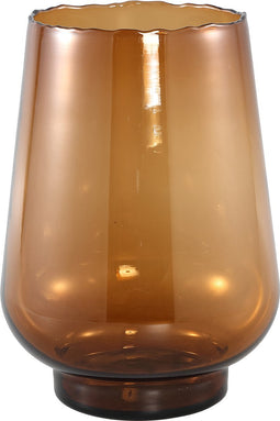 PTMD Dexa Windlicht - 18 x 18 x 26 cm - Glas - Bruin