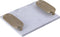 PTMD Dez White Marble Rectangle Tray Golden Handles S