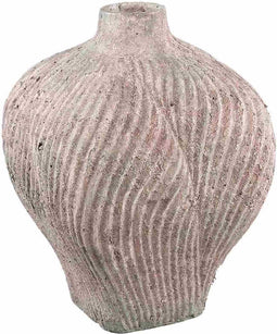 PTMD Diesel Grey Round Cement Vase Wavy Lines High L