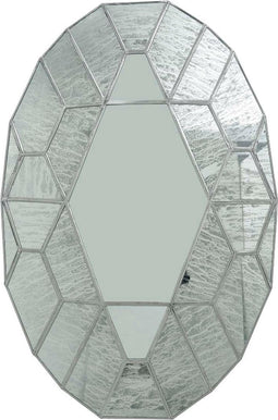 PTMD Dilan Ovale Spiegel Antiek - 76 x 51 x 5 cm - Ijzer/Glas - Zwart