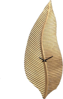 PTMD Dinter Wandklok Blad - 23 x 3,5 x 59 cm - Metaal - Goud