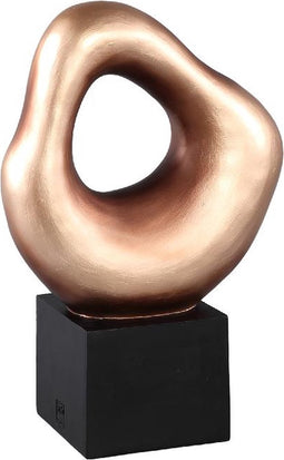 PTMD Dolcey Gold Poly Organic Shaped Statue On Base L