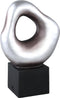 PTMD Dolcey Silver Poly Organic Shaped Statue On Base L