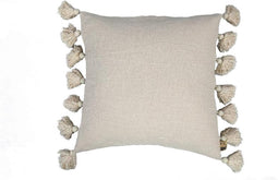 PTMD Dolly Cream Cushion With Tassels Square