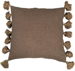 PTMD Dolly Grey Cushion With Tassels Square