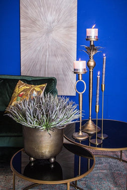 PTMD Donato Ronde Bloempot - H30,5 x Ø30,5 cm - Aluminium - Goud