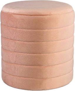 PTMD Donut Velvet taupe round pouf