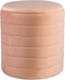 PTMD Donut Velvet taupe round pouf