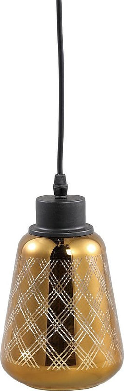 PTMD Doreen Hanglamp - 14 x 14 x 23 cm - Glas - Goud - Goud