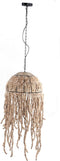 PTMD Doritty Natural Hanging Lamp Wood Beaded Round