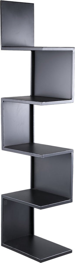 PTMD Duane Black Steel Wall Rack Squared Corners