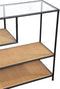 PTMD Dunja Natural Iron Wall Rack With Bamboo Shelves