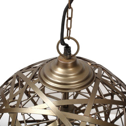 PTMD Edith Brass Iron Hanging Lamp Zigzag Ball