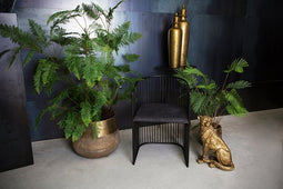 PTMD Eetkamerstoel Wire zwart velvet 53 X 51,5 X 79