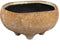 PTMD Elane Brown Glazed Ceramic Pot Low On Feet S