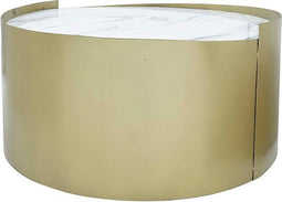 PTMD Eldin Ronde Salontafel - H44 x Ø80 cm - Ijzer - Goud